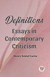 Definitions Essays In Contemporary Criticism