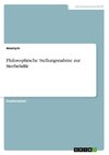 Philosophische Stellungsnahme zur Sterbehilfe