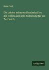 Die beiden aeltesten Handschriften des Hesiod und ihre Bedeutung für die Textkritik