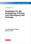 FARR Checkliste 1 für die Aufstellung, Prüfung und Offenlegung des Anhangs