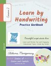Handwriting Practice Workbook - United States of America, States and Capitals - Cursive, Level 2