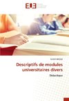Descriptifs de modules universitaires divers