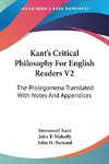 Kant's Critical Philosophy For English Readers V2