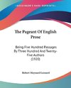 The Pageant Of English Prose