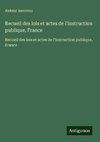 Recueil des lois et actes de l'instruction publique, France