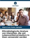 Mikrobiologische Analyse von Utensilien, die von Lebensmittelverkäufern in Usen verwendet werden