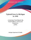 Typhoid Fever In Michigan In 1890