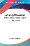 A Sketch Of Ancient Philosophy From Thales To Cicero