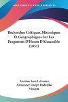 Recherches Critiques, Historiques Et Geographiques Sur Les Fragments D'Heron D'Alexandrie (1851)