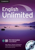 English Unlimited Pre-Intermediate B1 Coursebook with e-Portfolio 