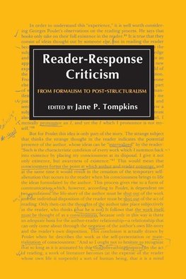 Tompkins, J: Reader-Response Criticism - From Formalism to P