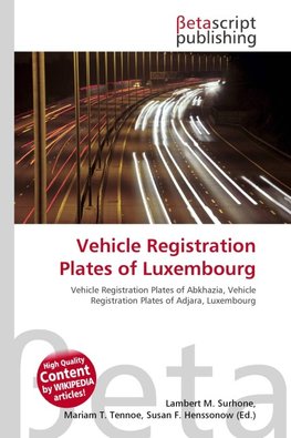Vehicle Registration Plates of Luxembourg