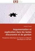 Argumentation et explication dans les textes d''économie et de gestion