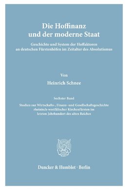 Die Hoffinanz und der moderne Staat.