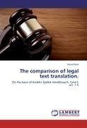The comparison of legal text translation.