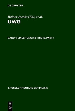 Einleitung; §§ 1 bis 12