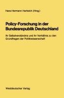 Policy-Forschung in der Bundesrepublik Deutschland