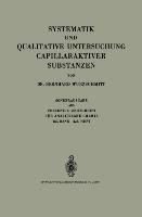 Systematik und Qualitative Untersuchung Capillaraktiver Substanzen