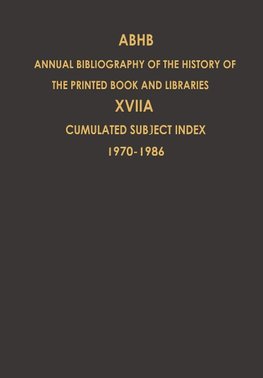Cumulated Subject Index Volume 1 (1970) - Volume 17 (1986)
