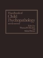 Handbook of Child Psychopathology