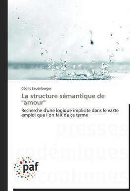 La structure sémantique de "amour"