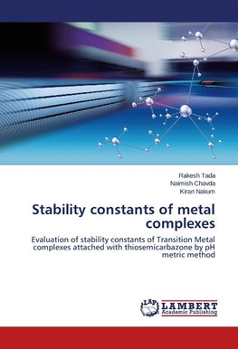 Stability constants of metal complexes