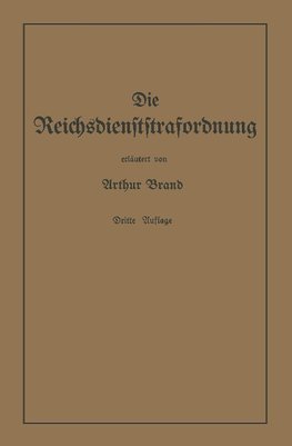 Die Reichsdienststrafordnung (RDStO)