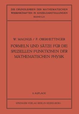Formeln und Sät¿e für die Spe¿iellen Funktionen der Mathematischen Physik