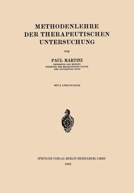 Methodenlehre der Therapeutischen Untersuchung
