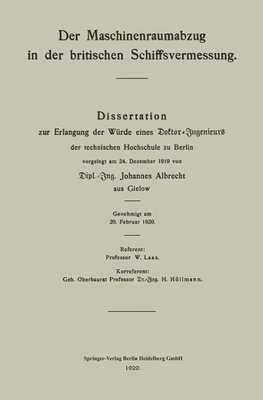 Der Maschinenraumabzug in der britischen Schiffsvermessung