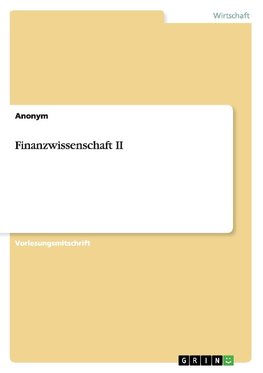 Finanzwissenschaft II