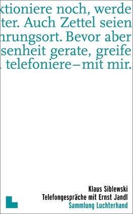 Telefongespräche mit Ernst Jandl