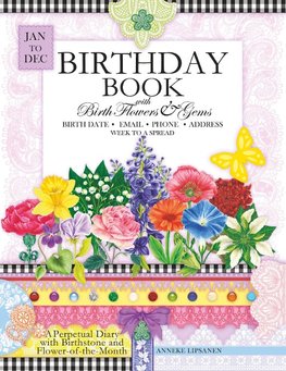 Birthday Book with Birth Flowers and Gems