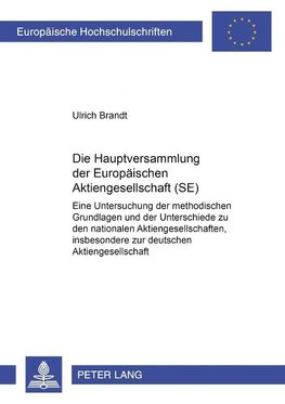 Die Hauptversammlung der Europäischen Aktiengesellschaft (SE)