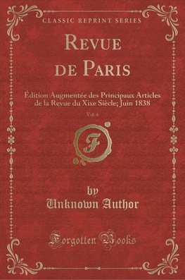 Author, U: Revue de Paris, Vol. 6