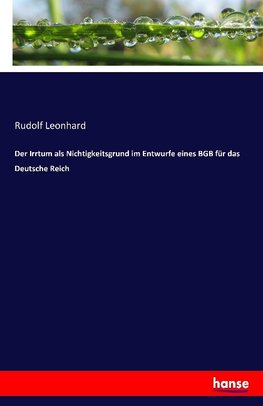 Der Irrtum als Nichtigkeitsgrund