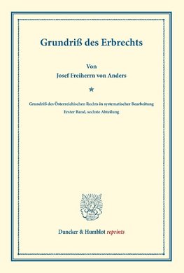 Grundriß des Erbrechts.