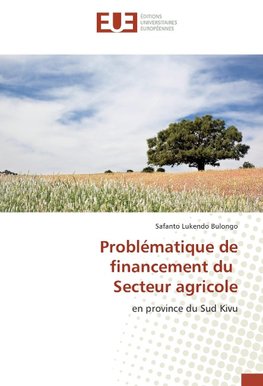 Problématique de financement du Secteur agricole