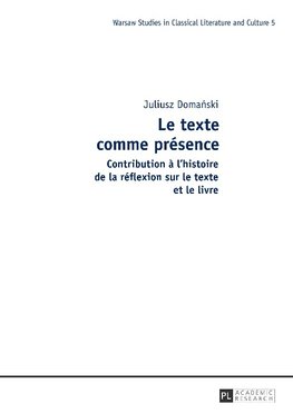 Le texte comme présence