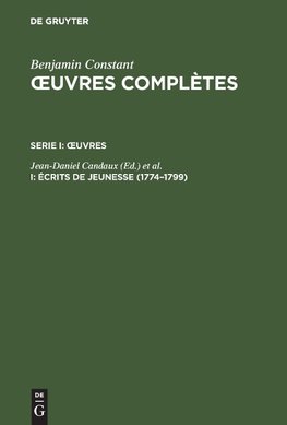 Écrits de jeunesse (1774-1799)