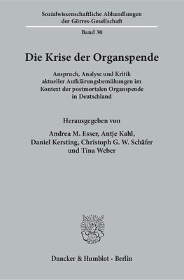 Die Krise der Organspende.