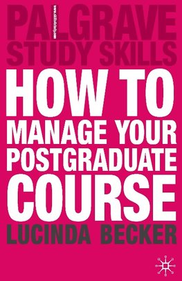 How to Manage your Postgraduate Course