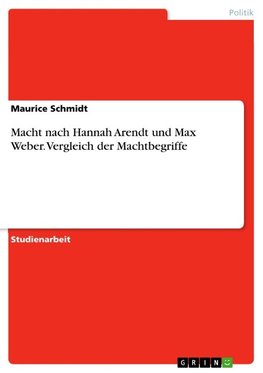 Macht nach Hannah Arendt und Max Weber. Vergleich der Machtbegriffe