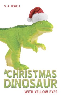A Christmas Dinosaur With Yellow Eyes