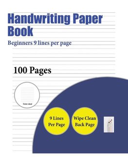 Handwriting Paper Book (Beginners 9 lines per page)