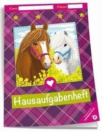 Hausaufgabenheft - Grundschule Pferde mit Umschlag
