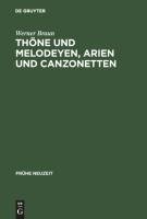 Thöne und Melodeyen, Arien und Canzonetten