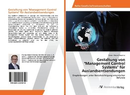 Gestaltung von "Management Control Systems" für Auslandsentsendungen