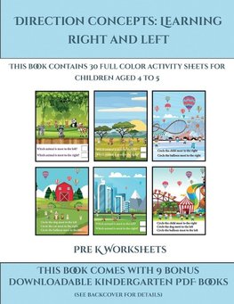 Pre K Worksheets (Direction concepts