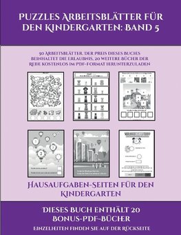 Hausaufgaben-Seiten für den Kindergarten (Puzzles Arbeitsblätter für den Kindergarten
